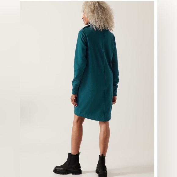 Athleta COZY KARMA MOCK NECK DRESS Teal size Small - Picture 9 of 16
